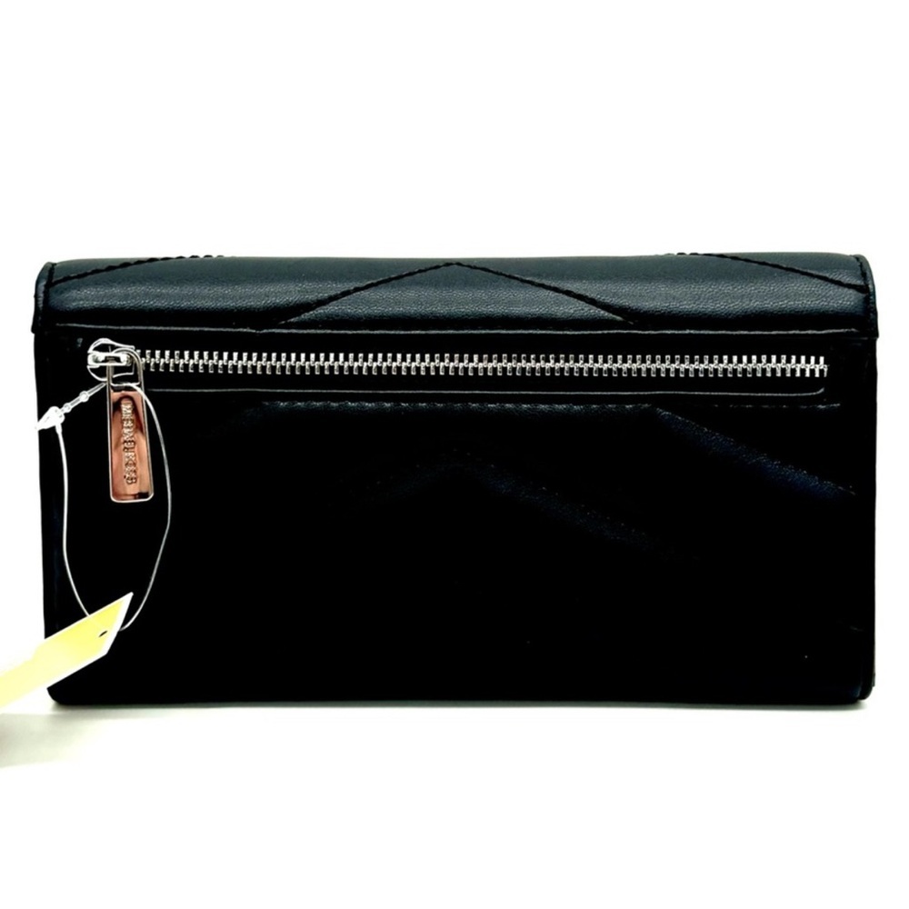 Michael Kors Large Quilted Trifold Wallet Black/Silver - Picture 5 of 9